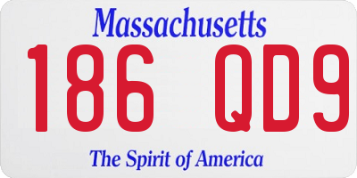 MA license plate 186QD9