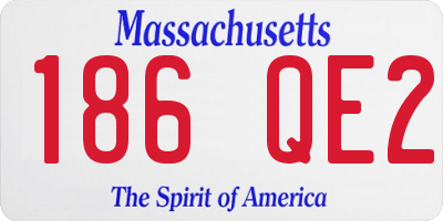 MA license plate 186QE2