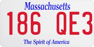 MA license plate 186QE3