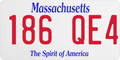 MA license plate 186QE4