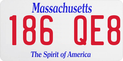 MA license plate 186QE8