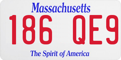 MA license plate 186QE9