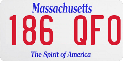 MA license plate 186QF0