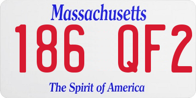 MA license plate 186QF2