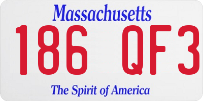 MA license plate 186QF3