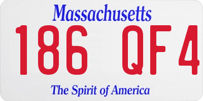 MA license plate 186QF4