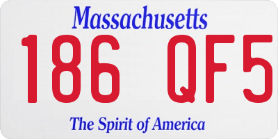 MA license plate 186QF5