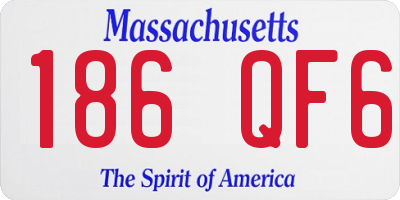 MA license plate 186QF6