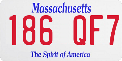 MA license plate 186QF7