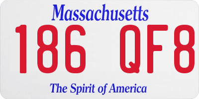 MA license plate 186QF8