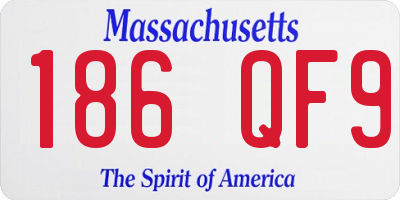 MA license plate 186QF9