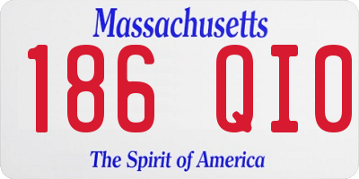 MA license plate 186QI0