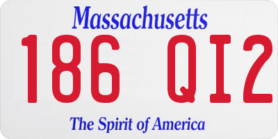 MA license plate 186QI2
