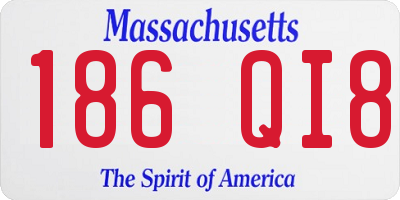 MA license plate 186QI8