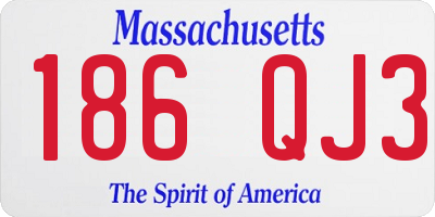 MA license plate 186QJ3