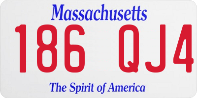 MA license plate 186QJ4