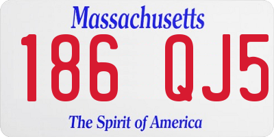 MA license plate 186QJ5