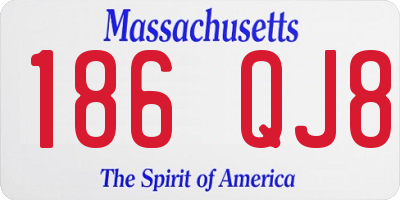 MA license plate 186QJ8