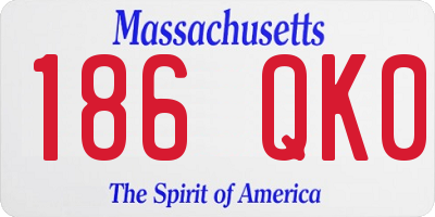 MA license plate 186QK0