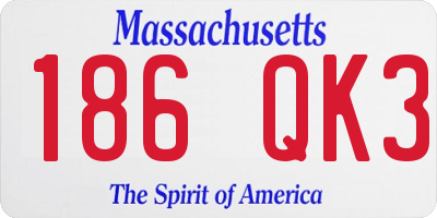MA license plate 186QK3