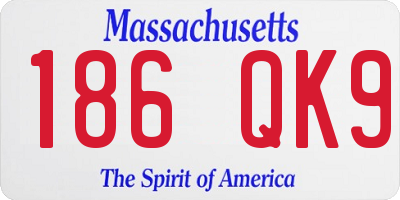 MA license plate 186QK9