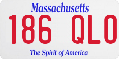 MA license plate 186QL0