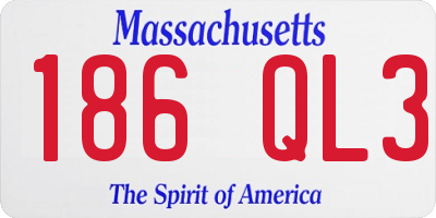 MA license plate 186QL3