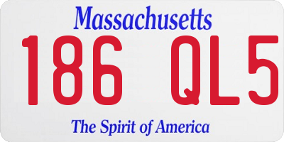 MA license plate 186QL5