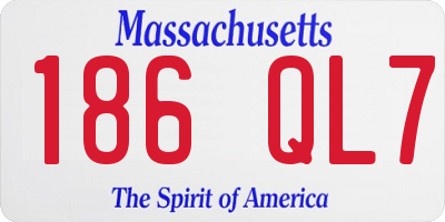 MA license plate 186QL7