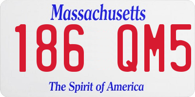 MA license plate 186QM5