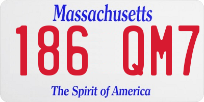 MA license plate 186QM7