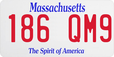 MA license plate 186QM9