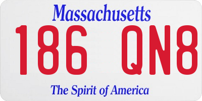 MA license plate 186QN8
