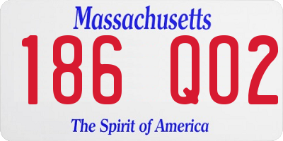 MA license plate 186QO2