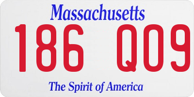 MA license plate 186QO9