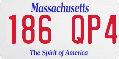MA license plate 186QP4