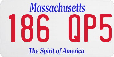 MA license plate 186QP5