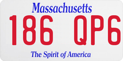 MA license plate 186QP6