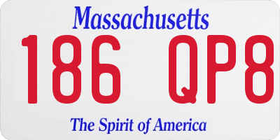 MA license plate 186QP8