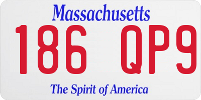 MA license plate 186QP9