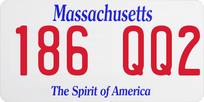 MA license plate 186QQ2