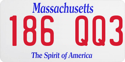 MA license plate 186QQ3
