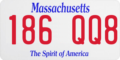 MA license plate 186QQ8