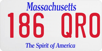 MA license plate 186QR0