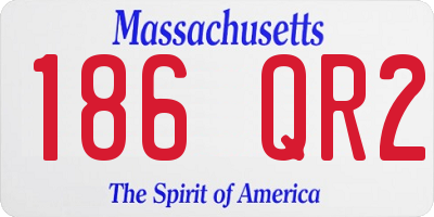 MA license plate 186QR2