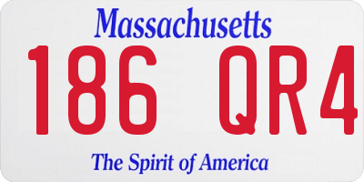 MA license plate 186QR4