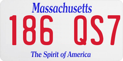 MA license plate 186QS7