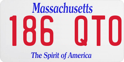 MA license plate 186QT0