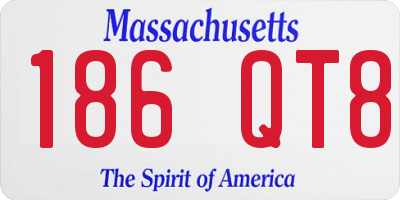 MA license plate 186QT8