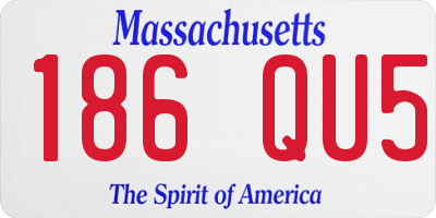 MA license plate 186QU5